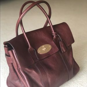 Mulberry Leather Tote with Matching Wallet